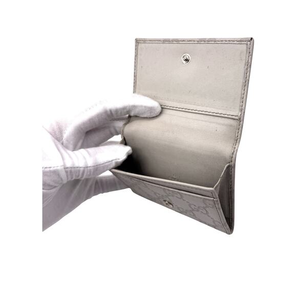 🔴 Gucci Card Wallet - Chalk Guccissima Leather - Picture 7 of 8